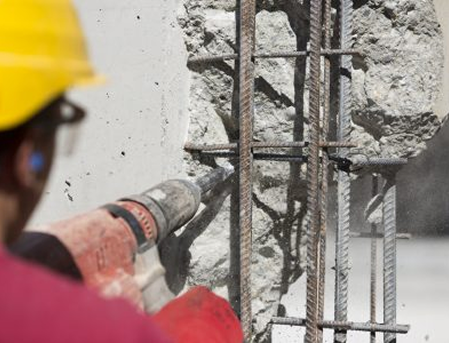 Small demolition of concrete structure